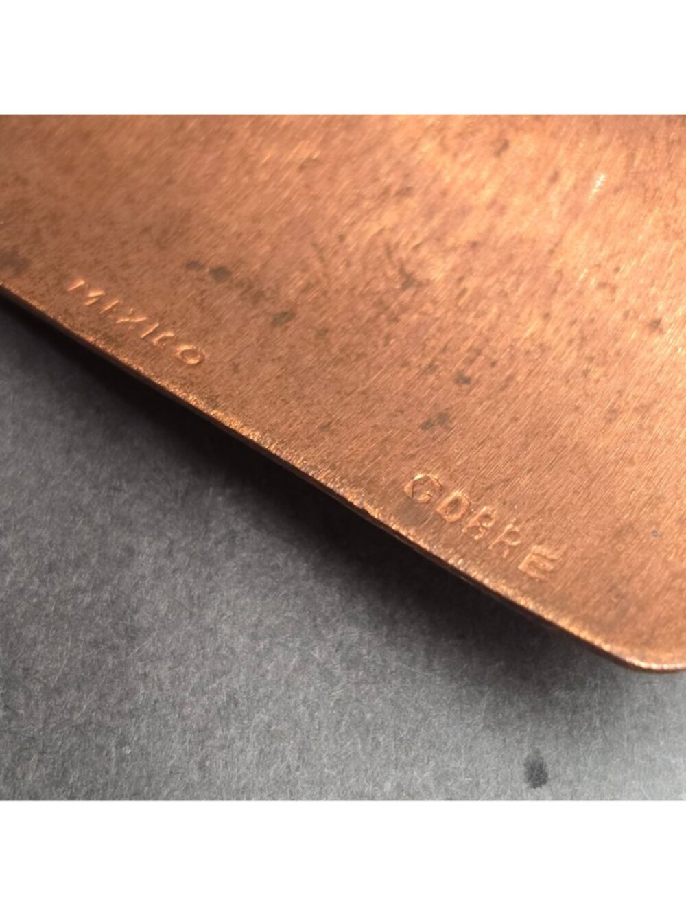 Vintage Mexico Cobre Copper Turquoise Inlay Cuff Bracelet 7" Mixed Metal - Picture 6 of 10